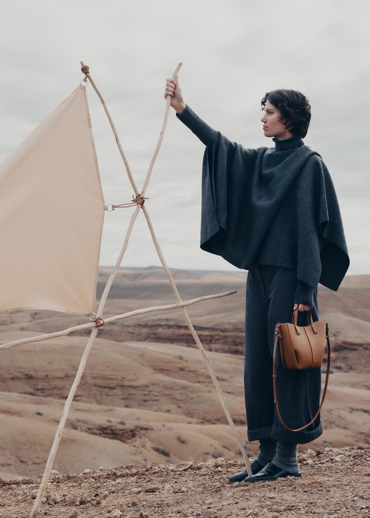 Cyme Tote Nano - Camel Grainé
