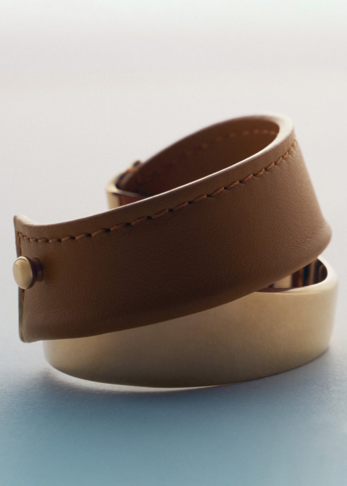 Manchette Ormé - Dorée Cuir Camel