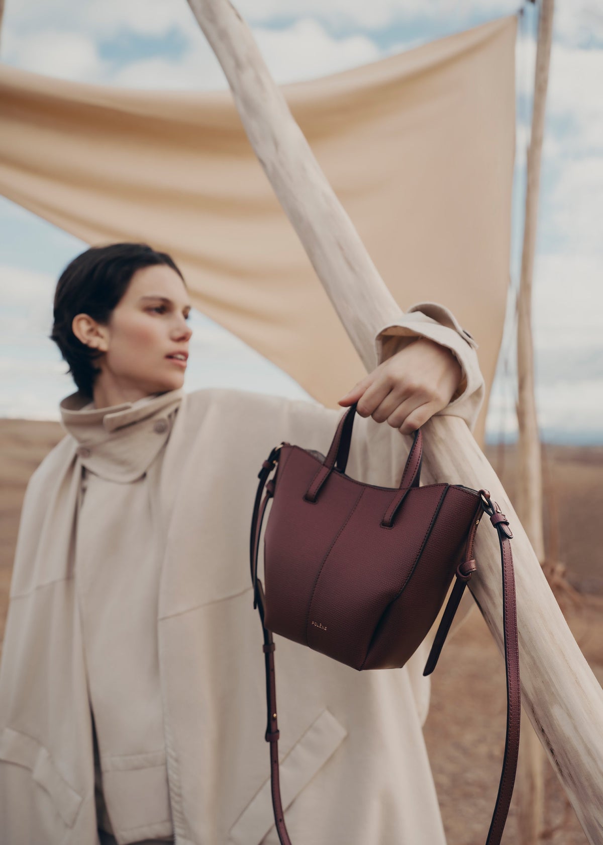 Cyme Tote Nano - Cerise Noire Grainé