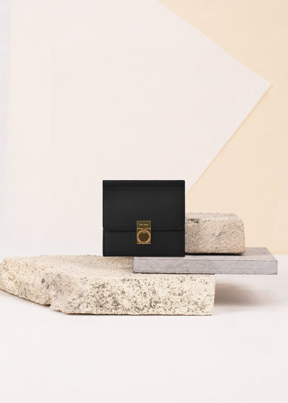 Portefeuille Numéro Sept - Noir Grainé