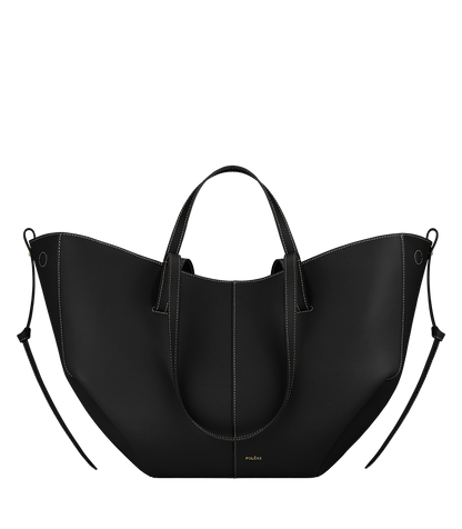 Cyme - Noir Grainé Coutures Écrues