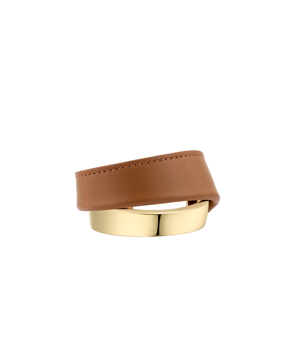 Manchette Ormé - Dorée Cuir Camel