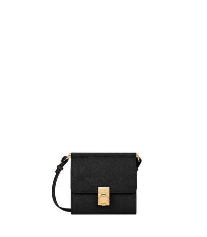 Portefeuille Numéro Sept Bandoulière - Noir Grainé